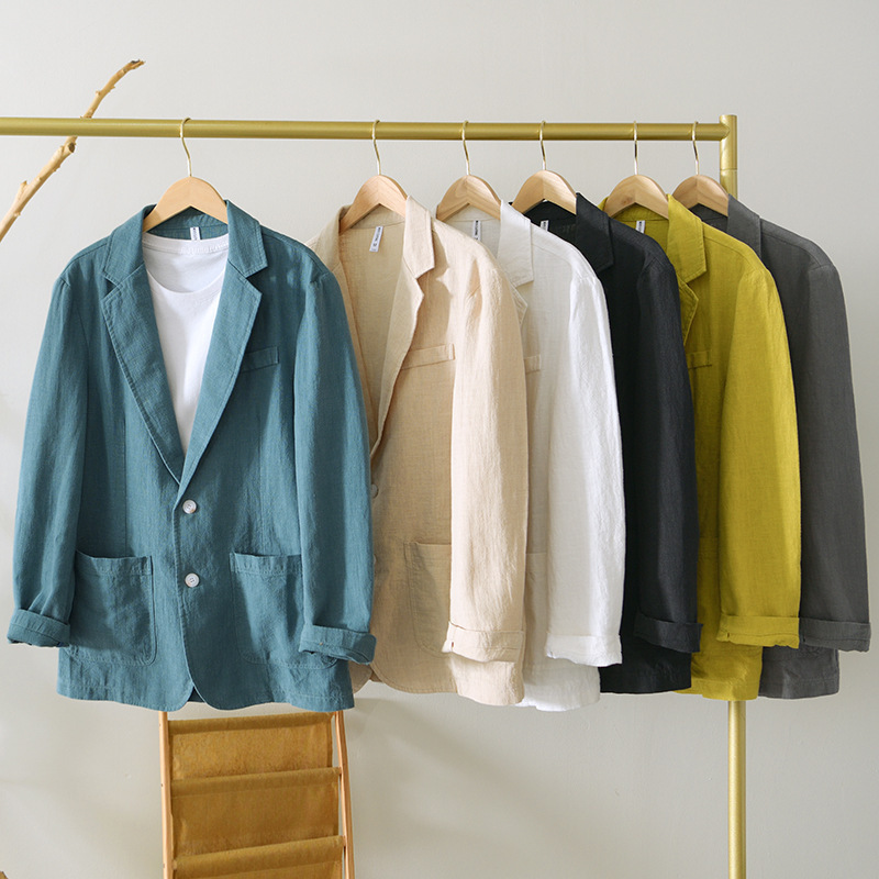 Business Casual Suit Cotton and Linen Jacket Men's Thin Loose Fashionable Single-Layer Suit Ramie Top for Spring, Summer and Autumn Wear Business Casual Suit Cotton and Linen Jacket Men's Thin Loose Fashionable Single-Layer Suit Ramie Top for Spring, Summer and Autumn Wear