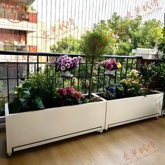 不锈钢花箱带接水盘阳台客厅造景移动种植箱庭院露台成品花盆定