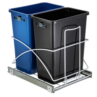 Trash bin rail bracket cabinet Trash bin storage rack Pull Out Dual Trash Can