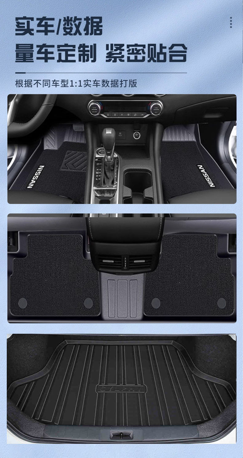 Suitable for Nissan Sylphy Foot Mat TPE Encloses 24 Classic Fourteen Generation Environmental Mat Decorative Car Foot Mat