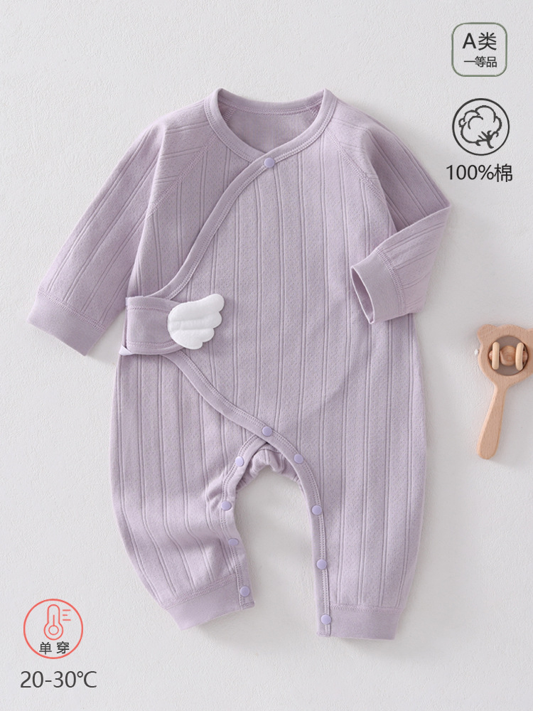 Cotton children's demi-season bodysuit for new born with velcro