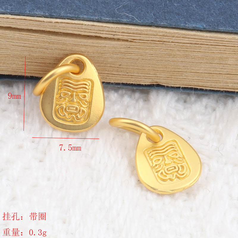 古法沙金配件福字扎吉拉姆竹節三通隔珠福珠吊墜女手鍊頭繩配件批