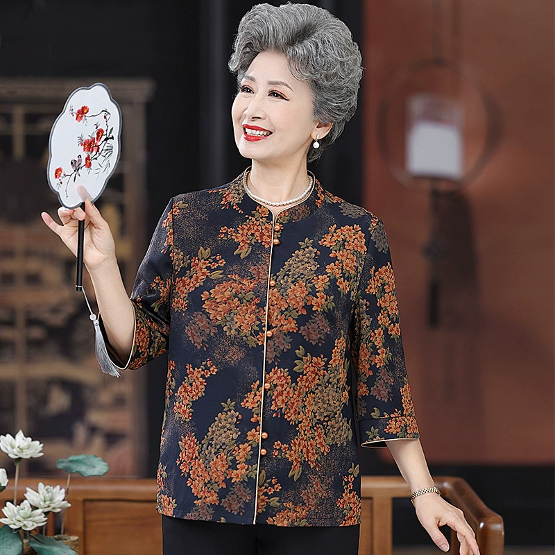 Пожилая одежда бабуля летняя рубашка сломанные цветы