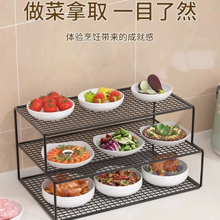 备菜置物架厨房台面多层配菜盘家用备餐多功能菜盘收纳架放菜架子