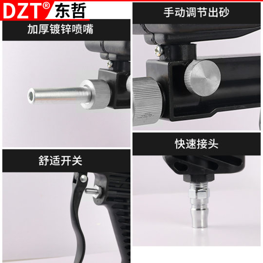 Cross-border hot sale handheld small pneumatic sandblasting gun portable pneumatic sandblasting gun power tool accessories