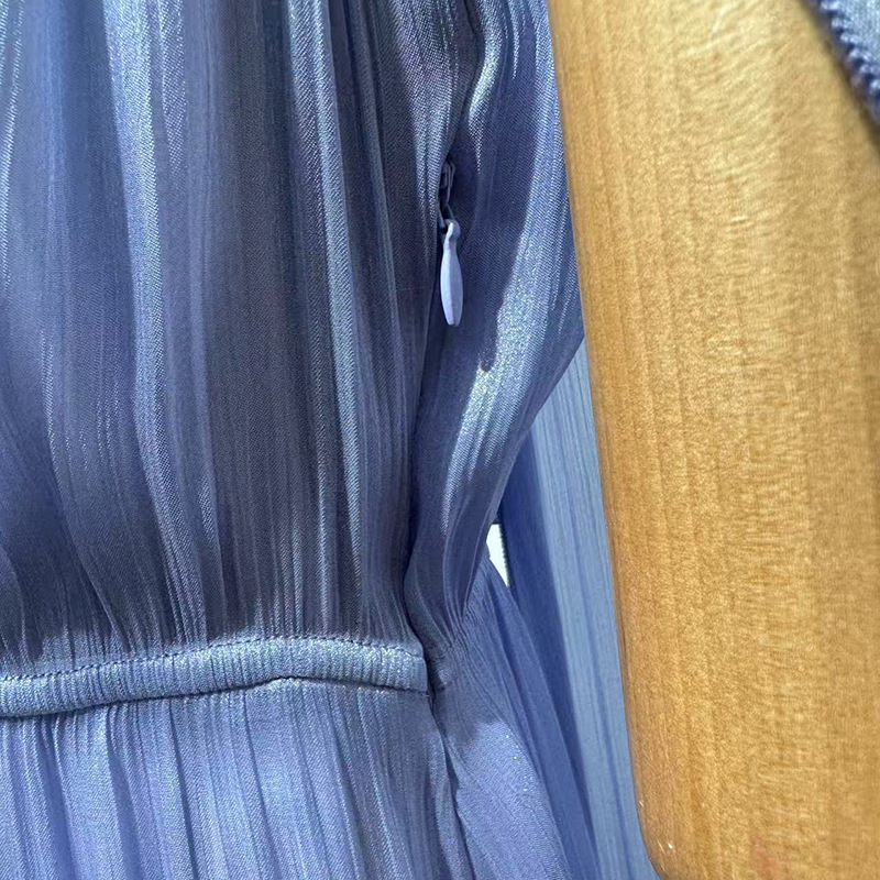 Opera Cape Dress – Double-Layer Ruffle Trim & Empire Waist (Navy/Blush/Chocolate, Polyester Blend, Flowing A-Line Silhouette For Regal Presence)_voghion.com