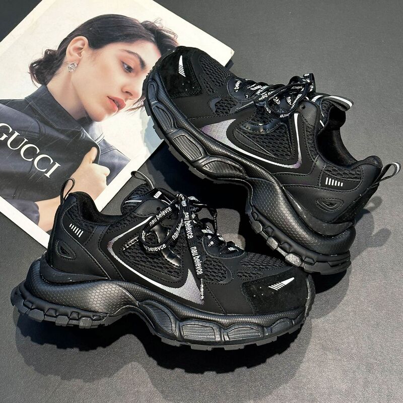 真皮老爹鞋女2025秋季爆款百搭厚底网红超火显脚小众运动休闲鞋潮|undefined