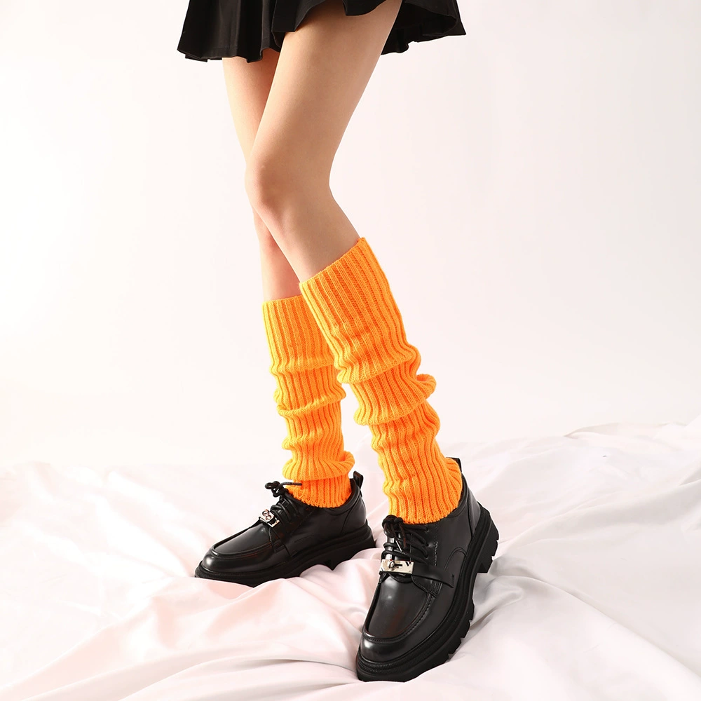 Пена, вязанные gaiters, белые демисезонные носки с утеплением, стиль Лолита