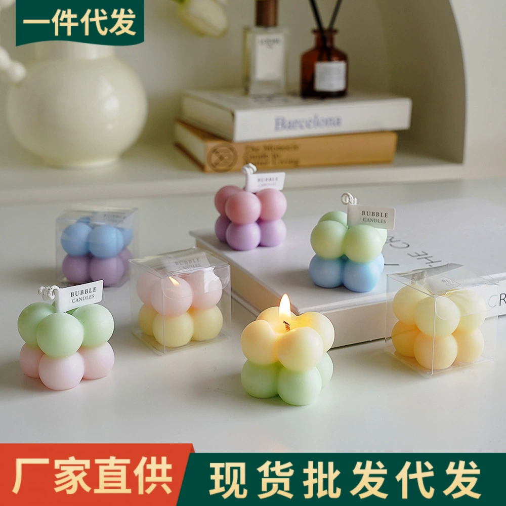 Градиент маленький кубик Рубика Ароматерапия Свеча ручной подарок оптом свеча аромат подарок на день рождения свеча двухцветный моделирующий воск