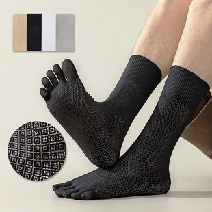 Velvet five-finger socks men's socks tube socks summer thin plaid toe toe five-toe deodorant men's socks tide