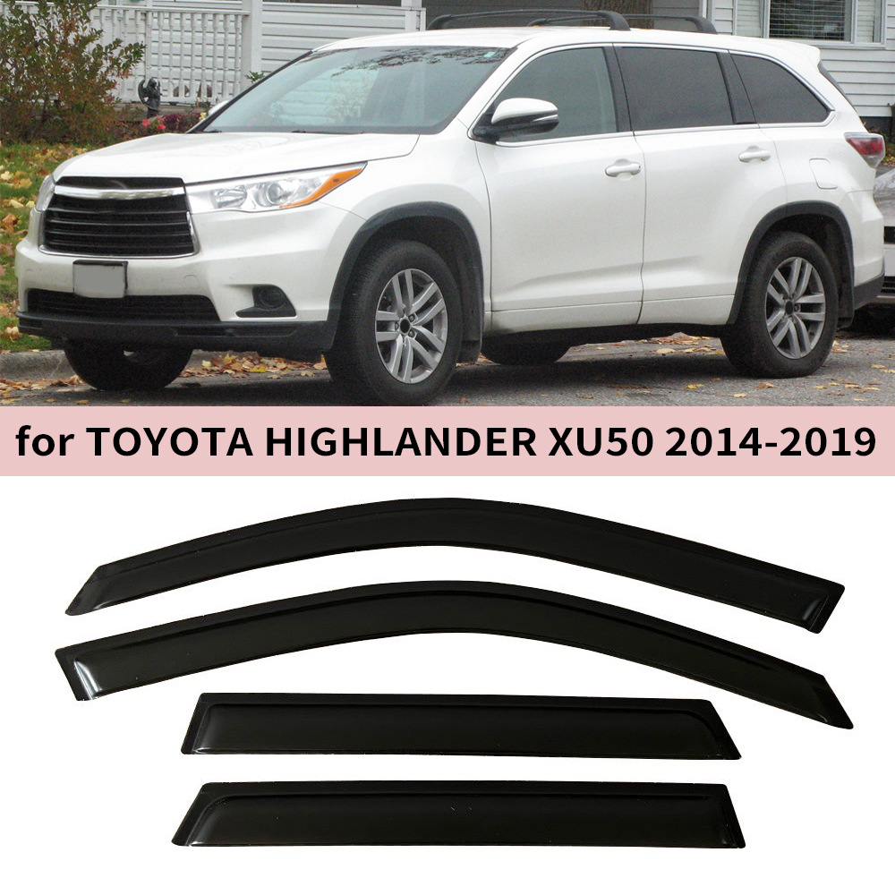 Toyota Toyota TOYOTA HIGHLANDER 2014-2019 Weather Shields Side Window Deflectors (Rain shield) - for-toyota-highlander-2014-20194pcs