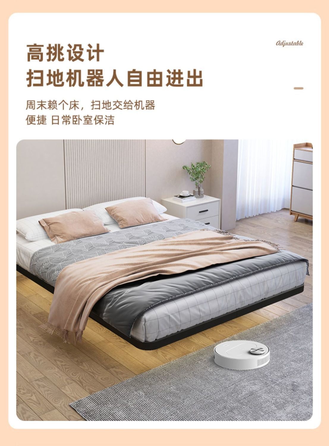 铁艺悬浮床钢架无床头防潮排骨架简约现代出租屋小户型双人悬空床-阿里巴巴
