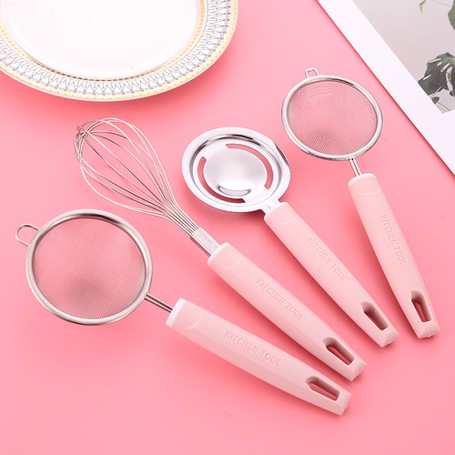 Baby food supplement tools stainless steel egg white and yolk separator steamed egg beater filter colander baking set