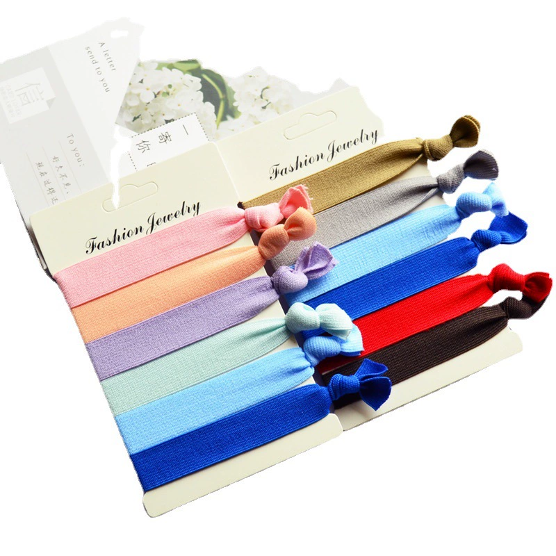 [糖果色高弹打结发圈 卡装打结发圈  高弹Hair tie 糖果色打结发圈]