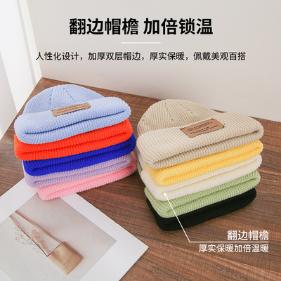Cap Trend Retro Embroidered Couple Knitted Wool Hat Women Winter Japanese Style Warm Student Korean Version Ins Ear Warm Hat