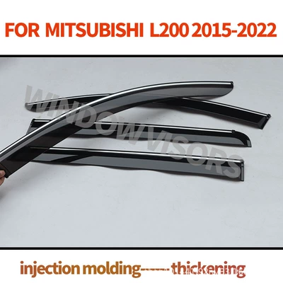 Suitable for Mitsubishi L200 Rain shield - product-thickness-30mm-cross-border-reinforced-packaging-labeling-can-be-applied-on-behalf-of-mitsubishi-l200-triton-mk5kjkkkl-2015-2022-pc-3d-bright-strip-window-rain-shield