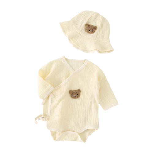 I love mom and dad. Newborn baby summer gauze style long-sleeved hood. Male and female baby hood.