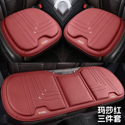 Seat cushion, seat cover: set, single piece - martha-red-full-car-three-piece-set-universal