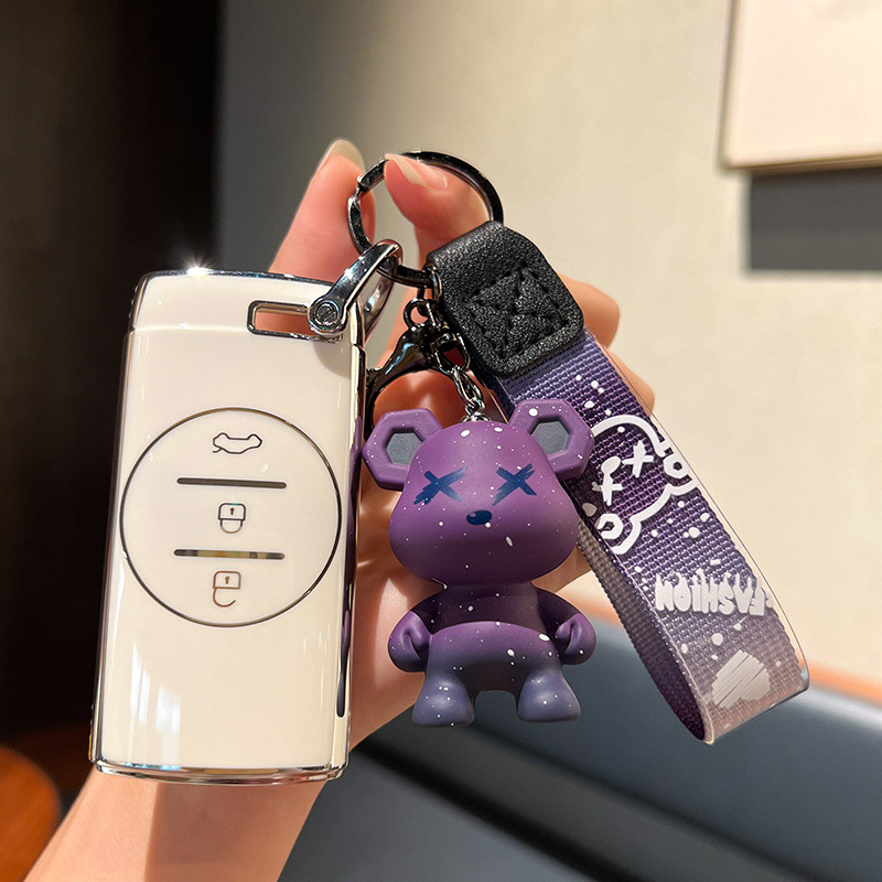 체리 G-스마트 3 키 [싱글 쉘 화이트] + 퍼플 베어 펜던트