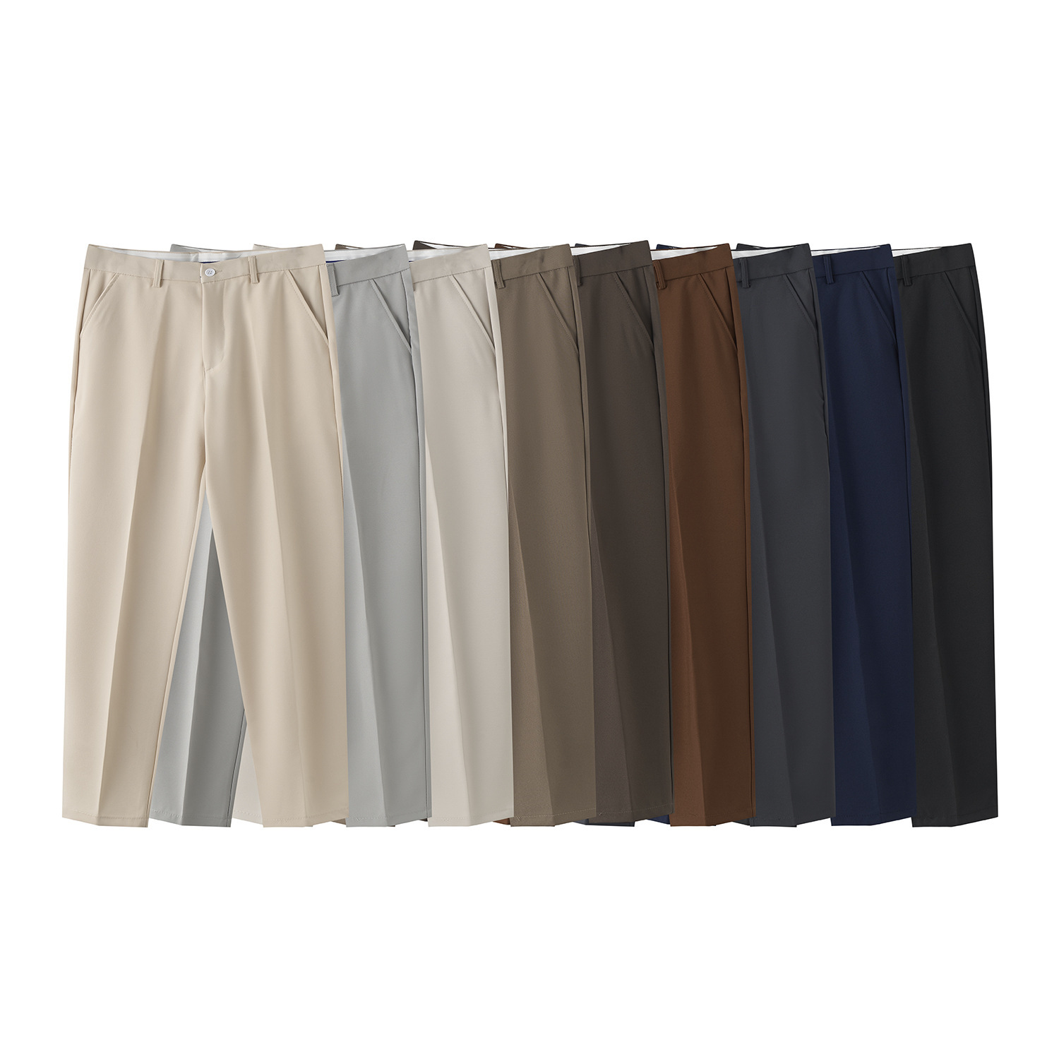 Casual Suit Pants for Men, Autumn Japanese Style, Light Luxury, High-End Drape, Black Dress Pants, Loose Straight Wide-Leg Long Trousers