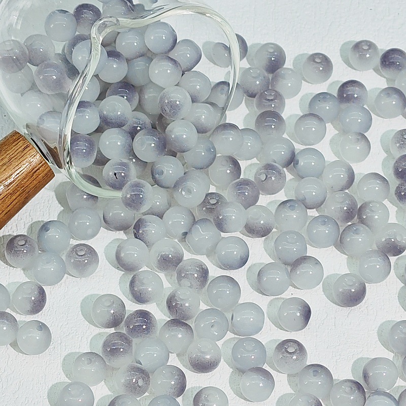 10mm de dos colores de gradiente de perlas de vidrio collar pulsera hecha a mano DIY pulsera cuentas redondas accesorios al por mayor