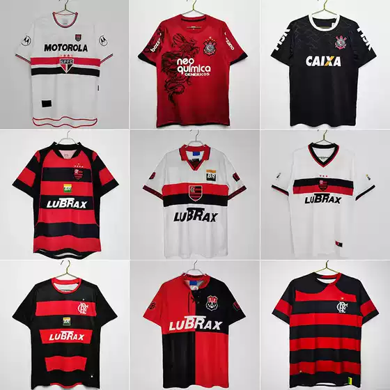Vintage jersey Paris Flamenco football uniform Sao Paulo match training team uniform Marseille Santos jersey