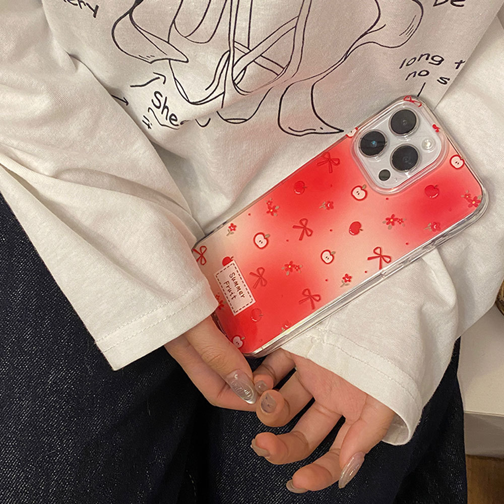 Bowknot Protective Case For Iphone 15 Pro Creative Red Imd Cover_voghion.com