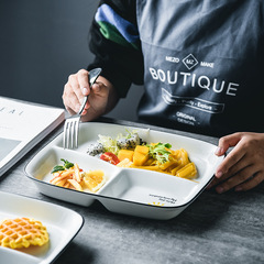 日式陶瓷餐具分格盤兒童分餐盤早餐盤子創意家用菜盤拼盤分隔餐盤