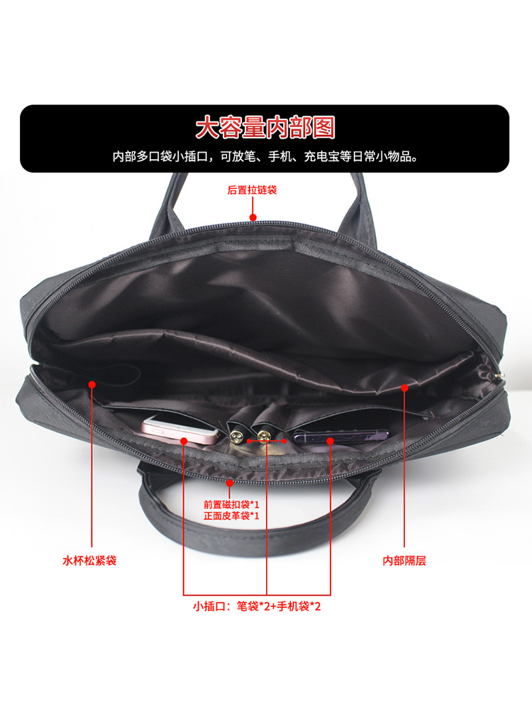 Handheld capacious materials set for documents, multilayer shoulder bag for folders, increased thickness