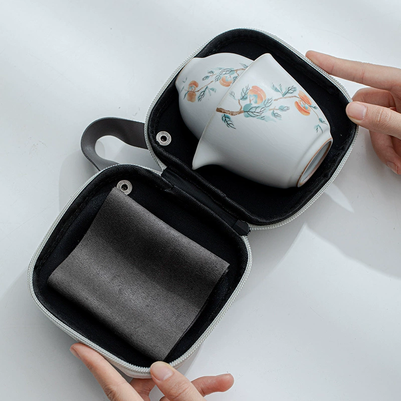ceramic handheld tea set for traveling, travel teapot