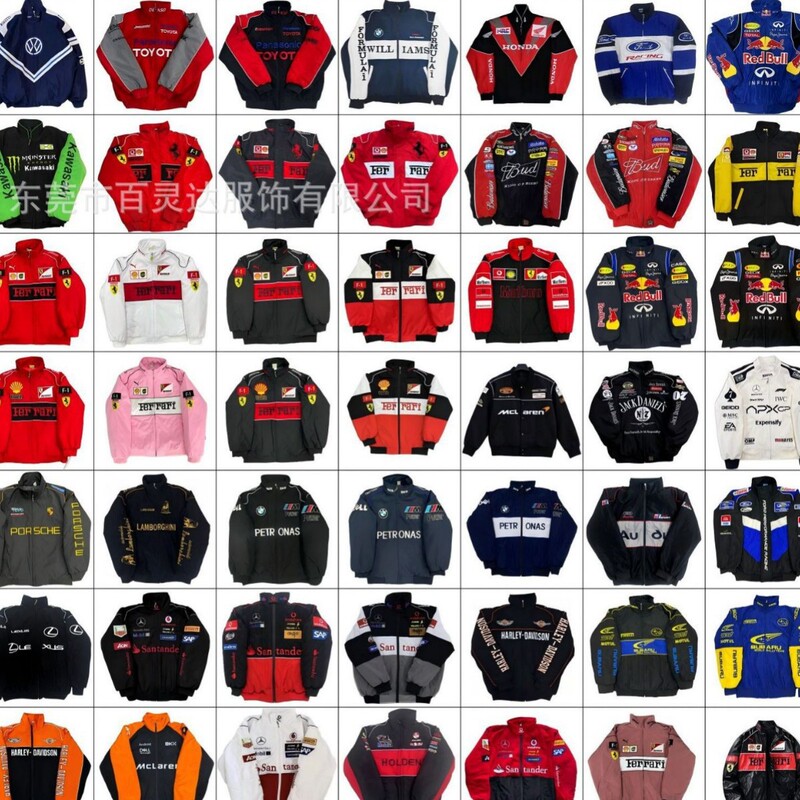 All Styles of F1 Formula Embroidered Racing Jackets, Motorcycle Riding Jackets, American Casual Couple Jackets, Custom-Made