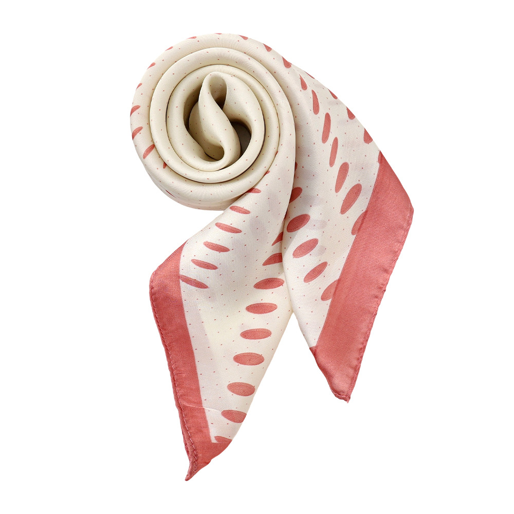 Bufanda de seda de punto de moda coreana 70 bufanda de seda de imitación rosa bufanda de temperamento de azafata bolsa de todo fósforo de nicho bufanda de seda mujer