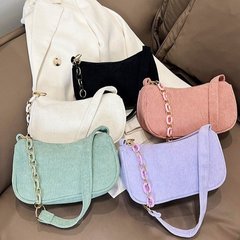 コーデュロイチェーンショルダーバッグ女性ファッション軽やかな脇下バッグレトロファッションハンドバッグ春新作女性バッグ