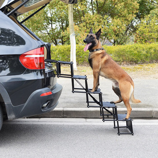 Amazon Explosions Pet Dog Car Ladder Foldable Dog Stairs Metal SUV Car Steps Big Dog Applicable