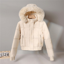 棉服女短款2025新款冬季韩版宽松加厚连帽棉袄大毛领面包服外套潮