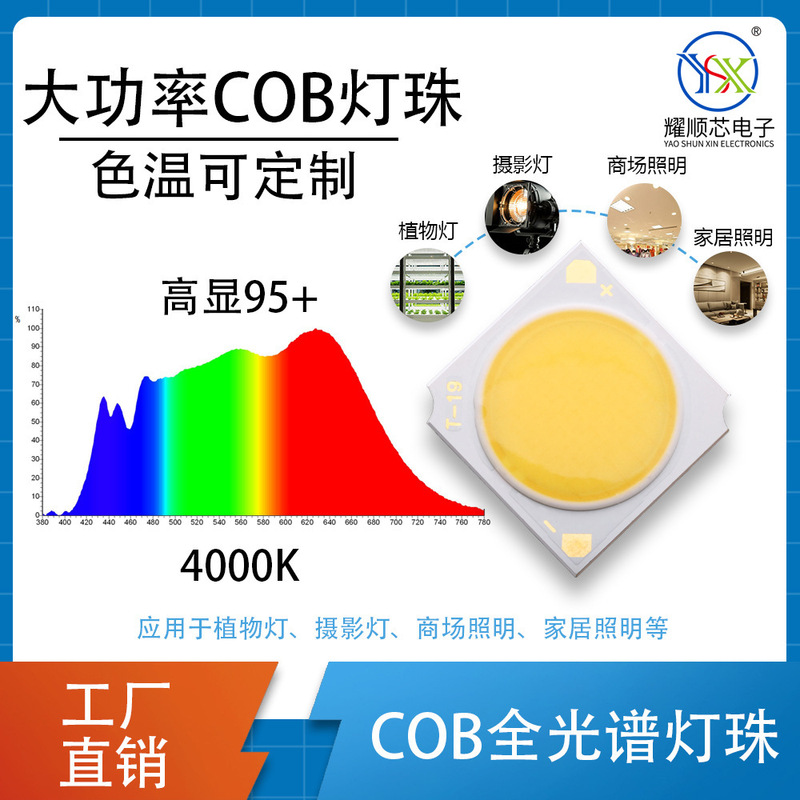 フルスペクトル36v COBランプビーズ撮影ランプ商业照明用太阳スペクトルハイパワー60WワットLEDランプビーズ|undefined