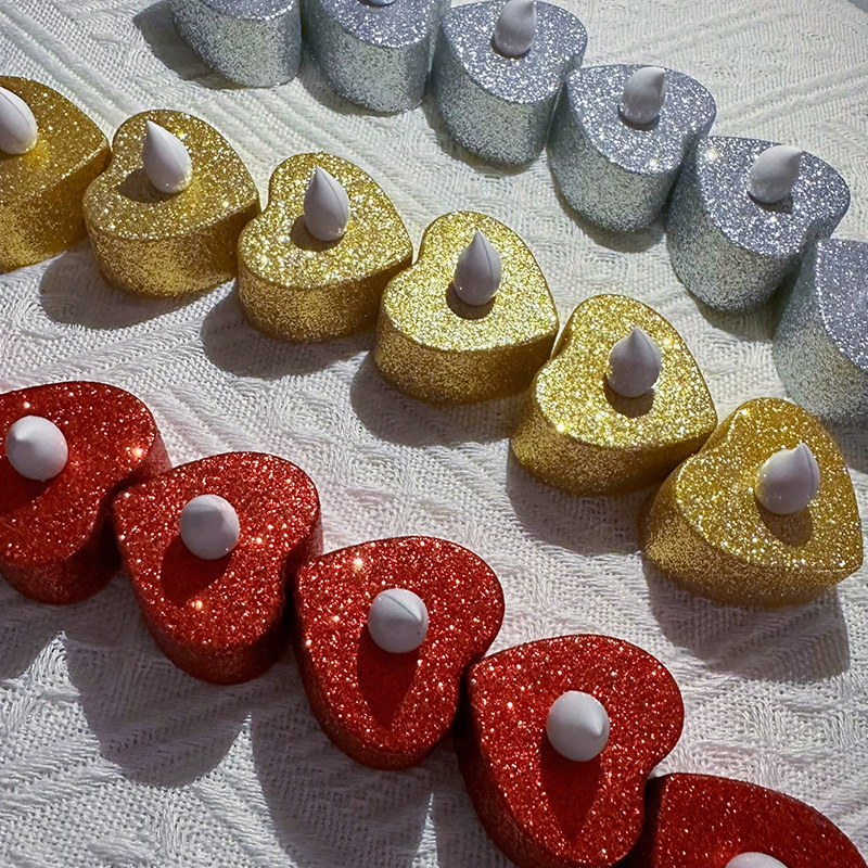 Светодиодная Электронная свеча лампа любовь порошок маленький чайный воск День Святого Валентина предложение Ресторан Свадебные украшения реквизит свеча