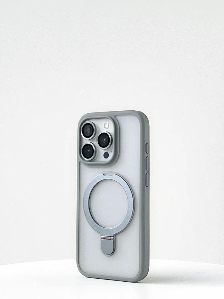 Coque magnétique givrée avec protection objectif pour iphone_voghion.com