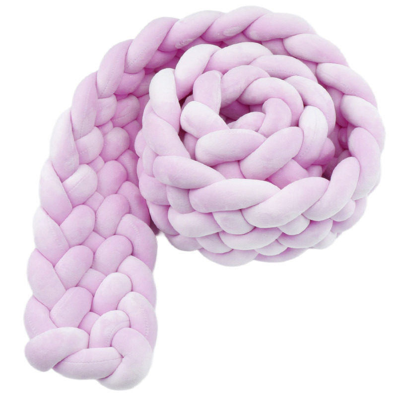 Cama de bebé tela cama cerca bolsa suave seis hebras trenzadas alta trenzada antichoque barrera de bebé grado madre