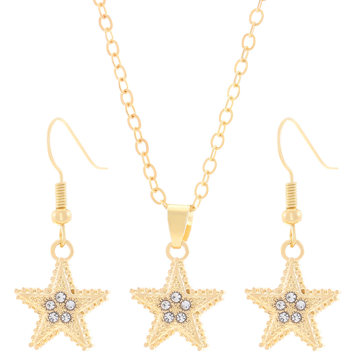 Transfronterizo europeo y americano Venta caliente joyería traje personalidad femenina diamante aleación corona mariposa collar pendientes traje ins moda