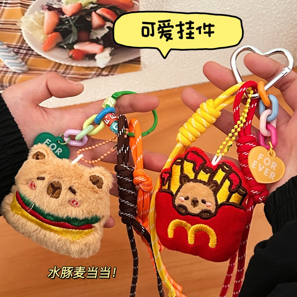 Creativo gourmet muñeca de cerdos colgante lindos colgante de peluche llavero colgante pareja amigos pequeños regalos colgante al por mayor