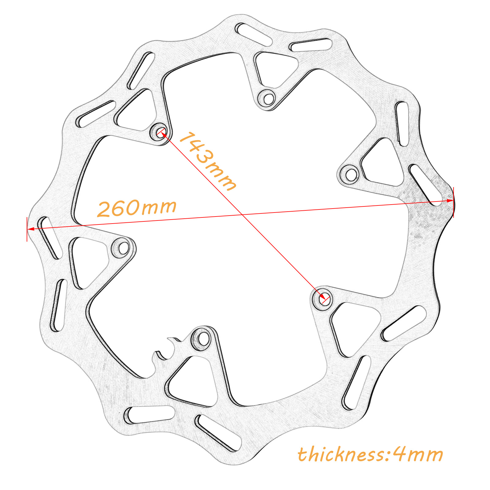 Hengjian Two-Stroke 250Cc K16K18 Husqvarna Off-Road Vehicle Modified Front and Rear Brake Disc Brakes