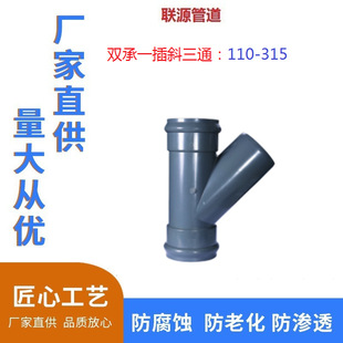 �oˮ��PVC-U��ɫDE110 160 250 315MM б��ͨ1.0MPA �F؛PN10�в�