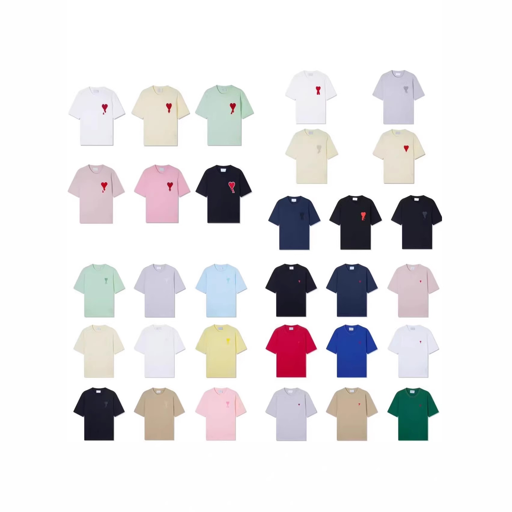 Ami Pambıq Uşaq və Böyüklər Üçün Ürək Naxışlı T-Shirt