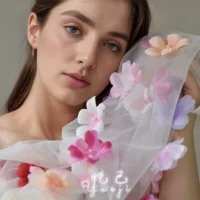 Новая мечтательная фата Yueji, двухслойная романтическая красочная стерео цветочная фата, свадебные аксессуары YJV276