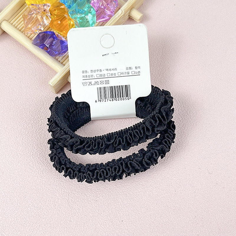 Cuerda de pelo japonesa y coreana cuerda de goma de encaje cuerda de pelo de alta elasticidad duradera gruesa chica lazo de pelo personalidad color banda de pelo