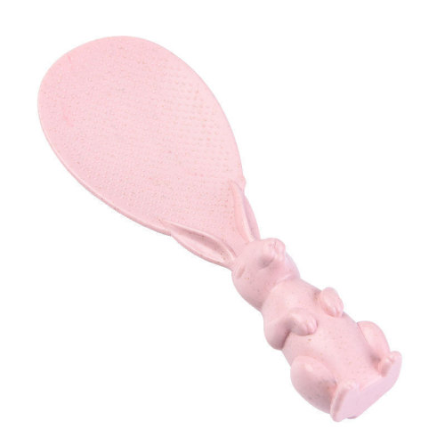 Vertical non-stick rice spoon kitchen wheat straw tableware cute bunny rice spoon Japanese standing rice shovel