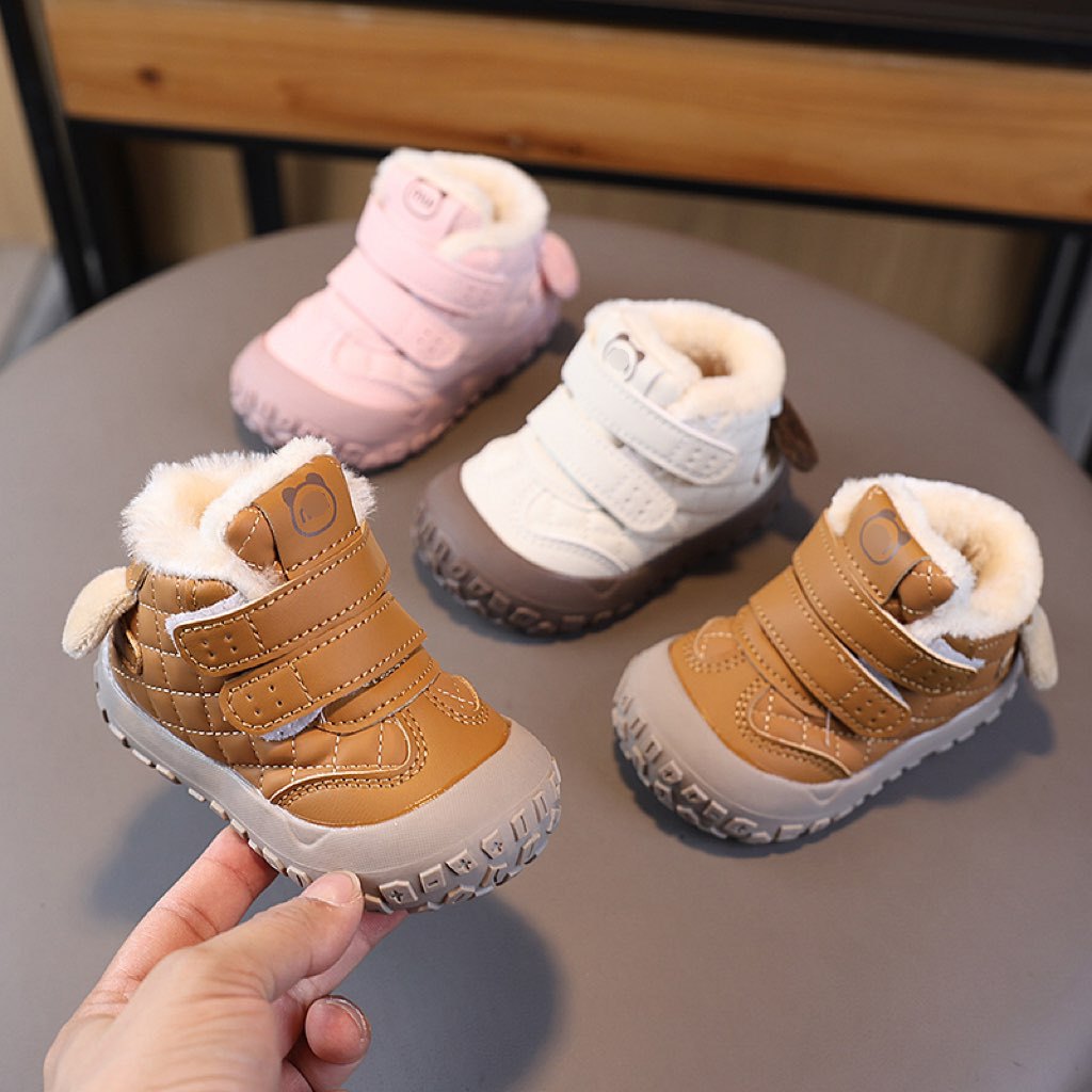 Invierno bebés con suela suave calzado de algodón caliente con zapatos de algodón de lana 01 - 2 - 3 años de edad zapatos de bebé antideslizantes