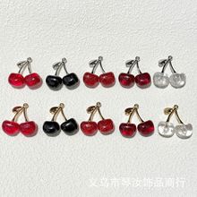 新款立体合金+樱桃车厘子亚克力 耳环吊坠钥匙扣挂件 diy饰品配件
