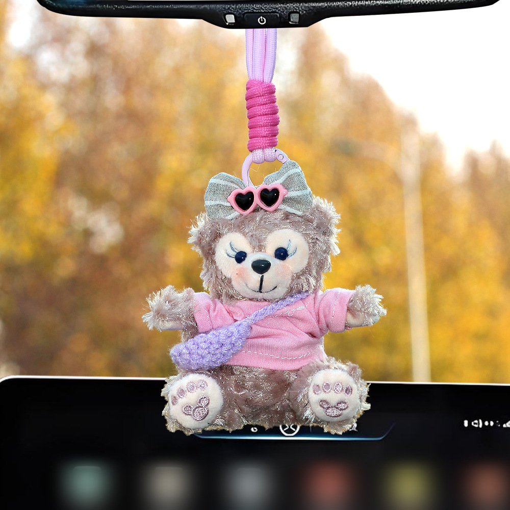 Caricatura de dibujos animados Sherry Duffy muñeca de peluche adornos nuevos accesorios para automóviles decoración espejo retrovisor femenino